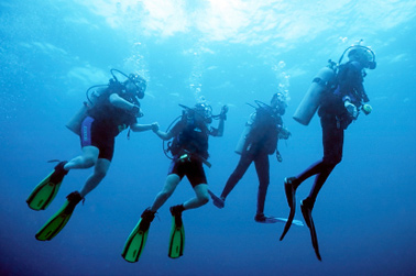 Scuba dive with friends at Grand Turk