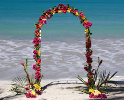 Caribbean beachside wedding